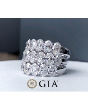 2.1 Carat Oval Diamond Eternity Ring GIA Certified 